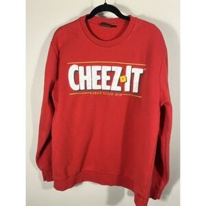 Kellogg's Cheez-It Red Sweatshirt Long Sleeve Pullover Crewneck Mens Size XL